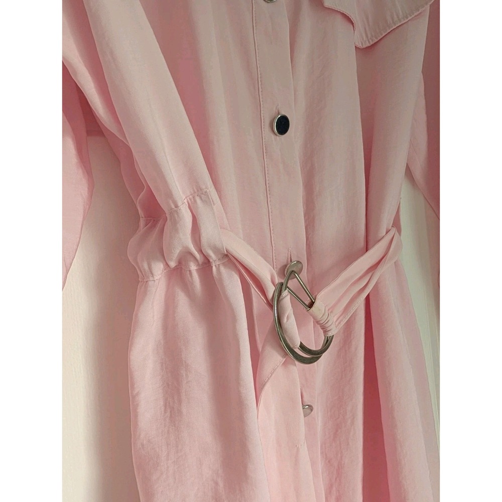 Zara Soft Pink Midi Shirt Dress with D-Ring Belt - Picture 10 of 16